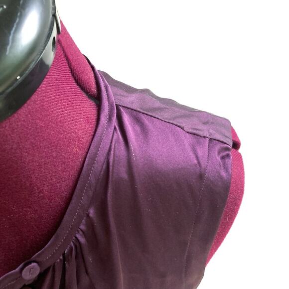 Rebecca Taylor Cassis Silk Charmeuse Top NWT  Jewel Tone Fall Dinner City Blouse - Picture 9 of 16